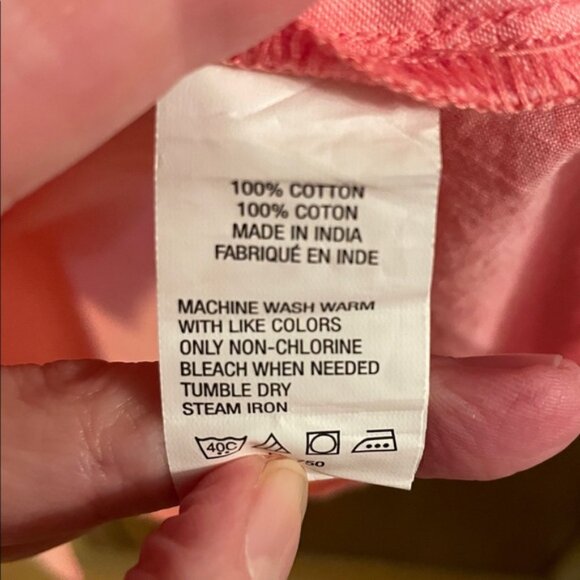 Izod Coral Button-Up Blouse - Picture 7 of 7